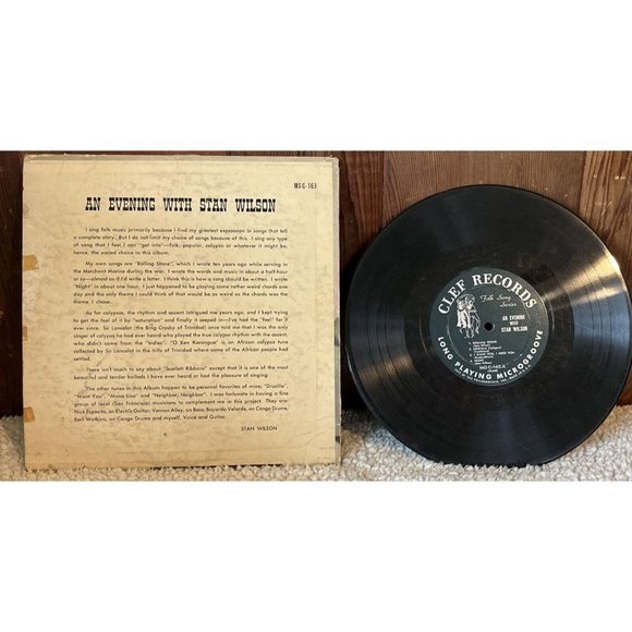 AN EVENING WITH STAN WILSON Clef Records MG C-163 10" Mono LP Vinyl Record - Picture 2 of 2